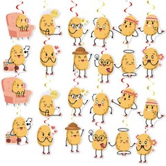 24 PCS Potato Hanging Swirl Decorations for Birthday Party Ceiling Decor