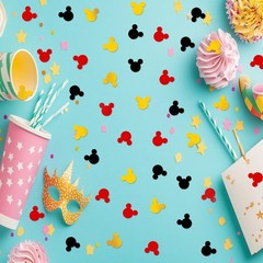 2000 PCS Mini Mouse Confetti Red Yellow Black Foil Table Birthday Party