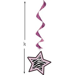 Zebra Passion Pink Hanging Swirl Hanging Decorations (26″, 3ct) – Eye-catchin…