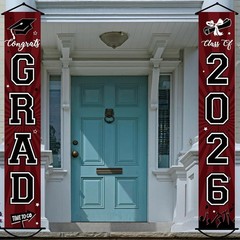 Graduation Banner 2026 Graduation Decorations Maroon and Black Grad Banner Po…