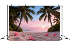 Beach Backdrop Photography Sunset Summer Background Banner Party Supplies Decor