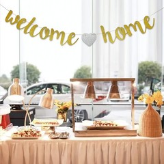 Welcome Home Banner Welcome Back Party Decorations Gold Glitter Home Party Sign