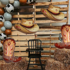 4 Pcs Western Themed Party Balloons Western Boot Balloons Cowboy Hat Balloon Wil