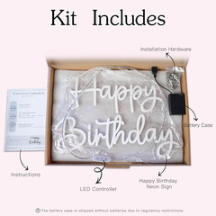 Happy Birthday Neon Sign – Dimmable Wall Light for Party Decor, 16.5×11.89