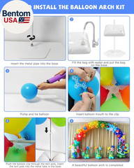 Balloon Arch Stand Kit, 10FT Wide & 7.5FT High Adjustable Balloon Arch Frame, Id