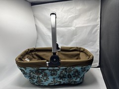 Portable Foldable Picnic Basket Zipper Shopping Bag Market Basket 12x19x9”