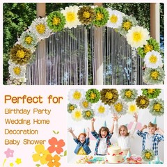 14 PCS Sage Green Tissue Paper Flowers – Elegant Party Decorations for Weddin…