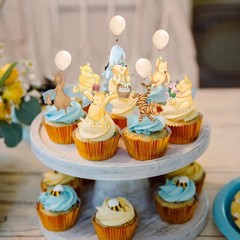 48 Pcs Winnie Cupcake Toppers Classic Pooh Baby Shower Decorations Cute Cake