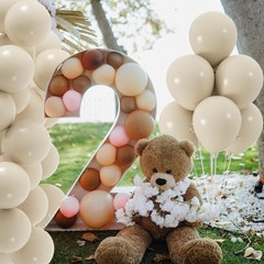 50pcs Sand White Balloons, 12inch White Sand Party Latex Balloon, Helium Ivor…