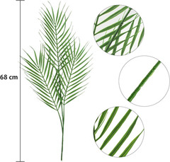 18 Branches 27 Inch Artificial [Palm] [Leave]S 6 PCS Large Faux / Fake Green