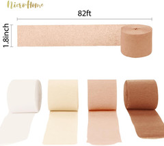 Wedding Party Decorations, 8 Rolls Creamy White Crepe Paper Streamers for Boho W