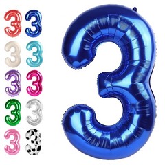 40 Inch Navy Blue 3 Large Number Balloon, 3 13 23 30 33 36 38Blue Birthday Pa…
