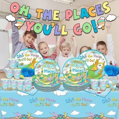 Graduation Party Supplies Set Oh The Places You Go Banner Plates Napkins Cups