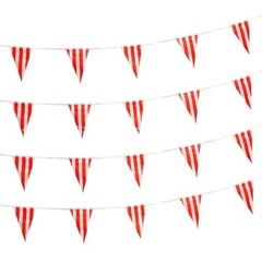 10/30M Carnival Theme Party Decorations Red And White Striped Pennant for ban