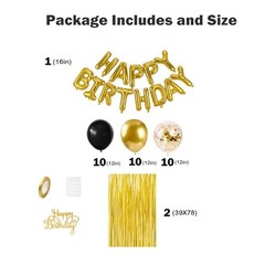 Black and Gold Birthday Decorations Happy Birthday Banner Gold Black Gold
