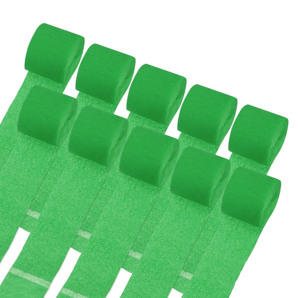 Crepe Paper Streamers 10 Rolls 328ft for Decor, Green(1.4 in x 32.8 Ft/Roll)