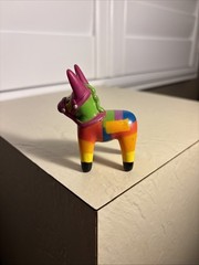Vintage Miniature Donkey Piñata Multi color Plastic Dollhouse China