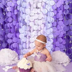 205Ft Lavender Party Decoration Ombre Purple Polka Dot Backdrop Streamer Tiss…