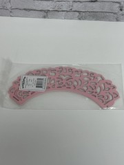 1st Birthday Decorations Girl Pink White Banner Cupcake Wrappers Bags Dangling..