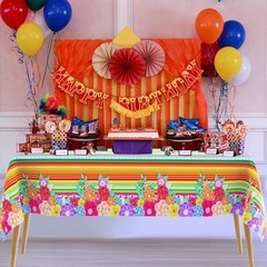 Mexican Fiesta Party Decorations, 2 PCS Plastic Rectangle Mexican Flowers