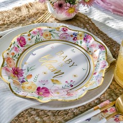 Baby in Bloom Tableware Set Baby Shower Party Supplies Plates and napkins