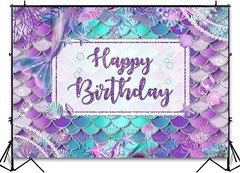 Under the Sea 7x5ft Mermaid Birthday Backdrop – Ideal for Sweet Celebrations