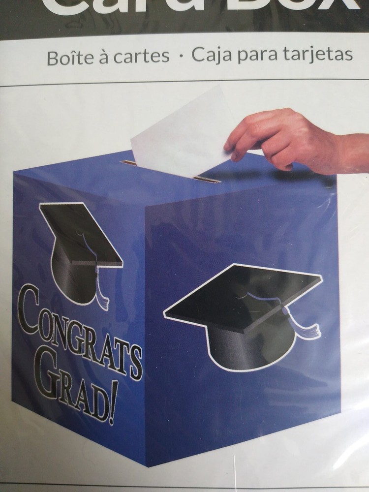 9 «x9» Congrats Grad Card Box for accepting Checks Cash Gift cards Graduation