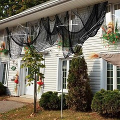 2 Pack Large Black Creepy Halloween Cloth Gauze & Spiders Web Party Decoration