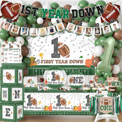 First Year down Birthday Party Decorations, All-In-1 Football First Birthday Dec
