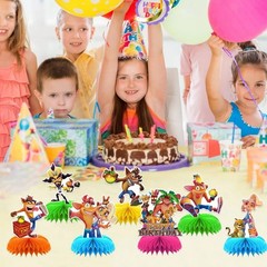 7Pcs Crash Bandicoot Honeycomb Centerpieces Party Supplies 3D Table Decorations