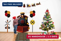 27 Pcs Train Party Decorations Railroad Runner Track Banner Backdrop Balloon for
