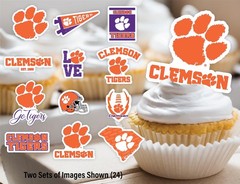 Clemson Cupcake Topper Party Supplies for Football, Birthday, Graduation Part…