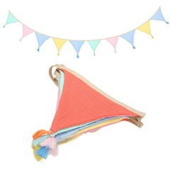 3.1m/10.2ft Fabric Pennant Banner, Pennant Banner Flags, Pastel Candy Colors