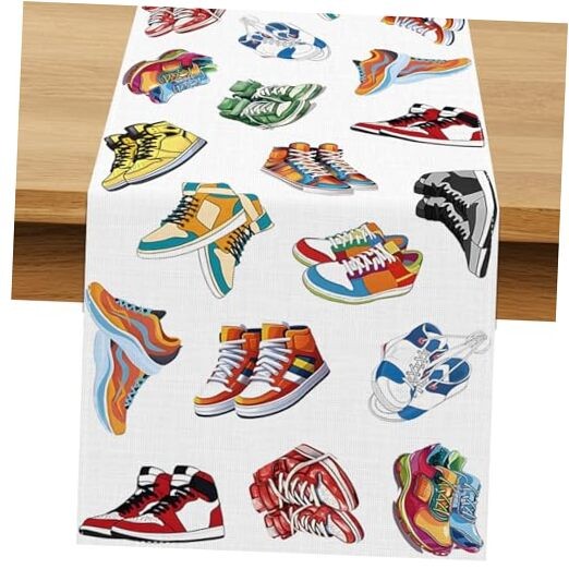 Sneakers Party Decorations Sneaker Table Runner Man Game Sports Themed