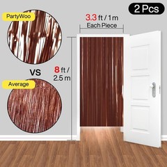 Reusable Foil Tinsel Curtains – 3.3×6.6 ft Brown Backdrop for Parties & Weddings