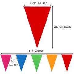 300 Colorful Pennant Flags, 375ft Multicolor Banners for Party & Shop Decor