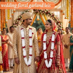 2 Pcs Indian Wedding Garland 6.56 ft Varmala for Wedding Bride and Groom Arti…