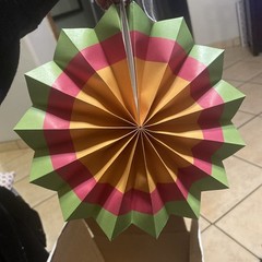 30 Colorful Hanging Paper Fan round Wheel Disc for Fiesta Party Supplies