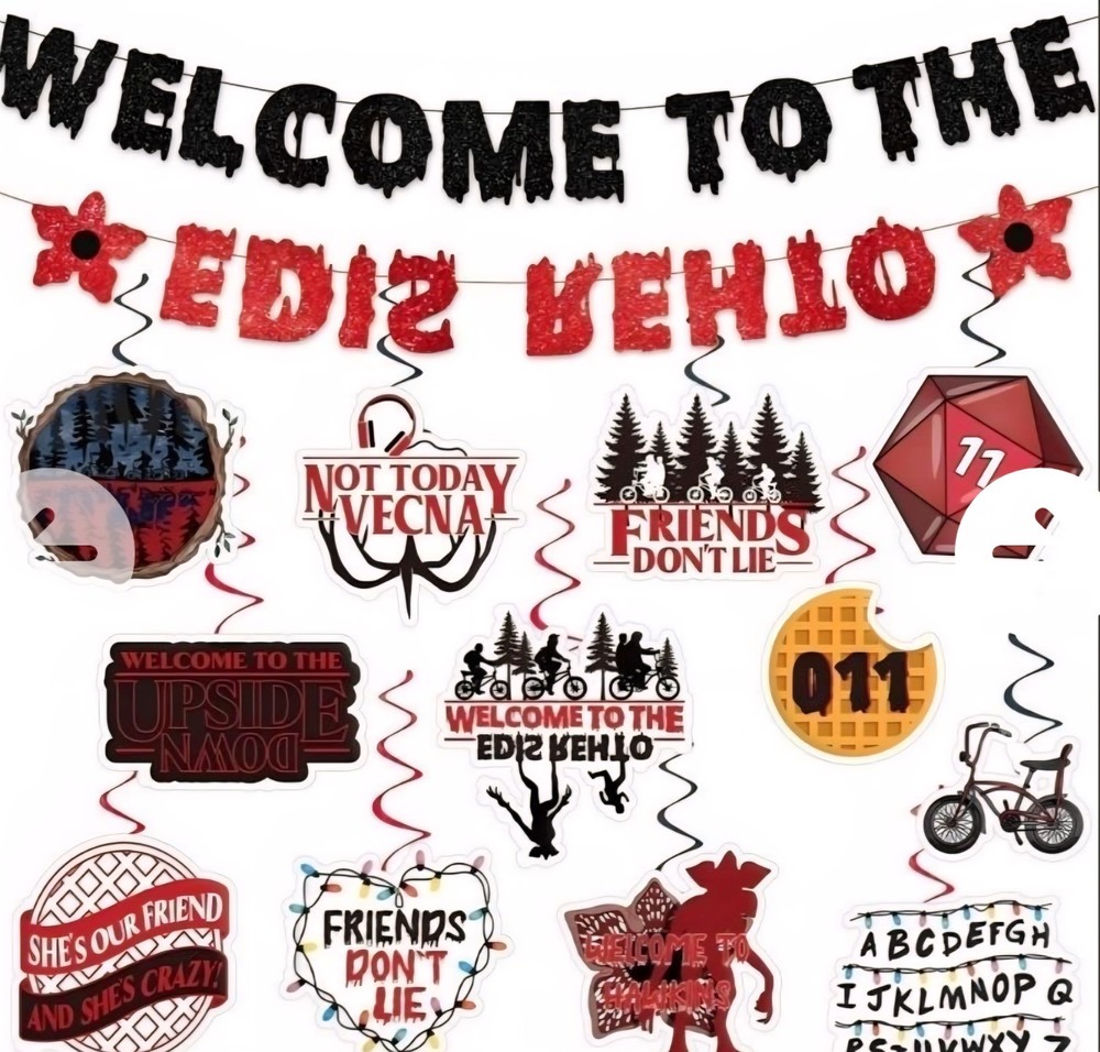 Stranger Things Theme Party Supplies Set Banner Decoration NEW