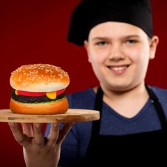 Artificial Pu Hamburger Model 3.14X2.75X2.75In Realistic Fake Burger Decor fo…