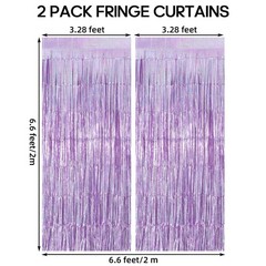2 Pack Fringe Curtains Backdrops, Foil Fringe Curtains, Door Streamers for We…