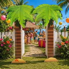 Tropical Palms Freestanding 3D Cardboard Trees Archway Beach Decor 7.5-Ft H #886