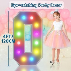 4ft Light Up Marquee Letter O Large Colorful LED Sign Wedding Birthday Decor