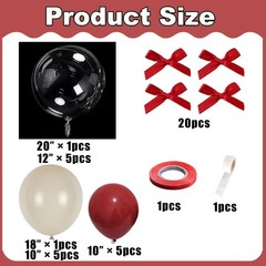 Red Bow Party Decorations Wine Red Bow Balloons BoBo Balloons for Coquette Bo…