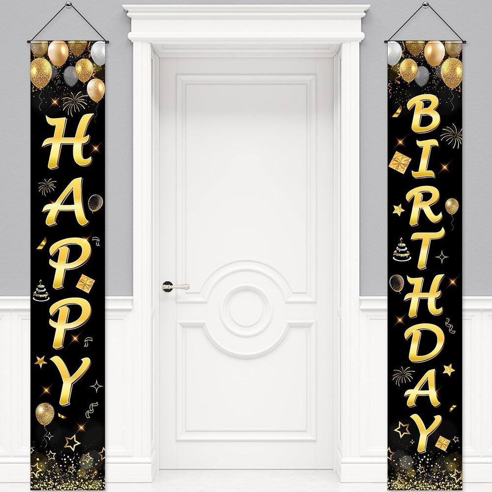 Birthday Decorations Banner, Happy Birthday Door Sign for Men Women Boys Girls I