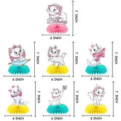 Marie Aristocats Cat Honeycomb Centerpieces Table Toppers for Birthday Party