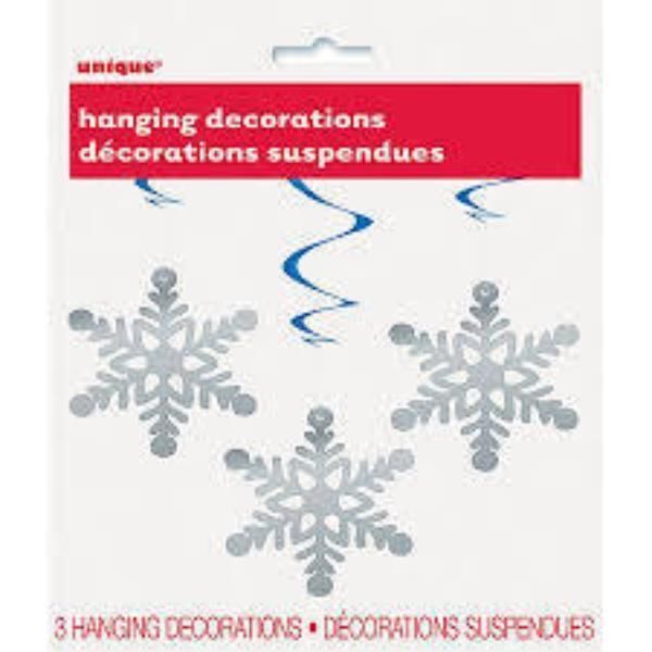 Winter Snowflake 3 Hanging Swirls 26″ Christmas Frozen Party