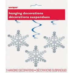 Winter Snowflake 3 Hanging Swirls 26″ Christmas Frozen Party