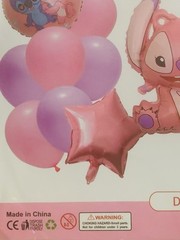 Stitch Angel Theme Birthday Party Decorate Supplies，Balloon and Banner Set