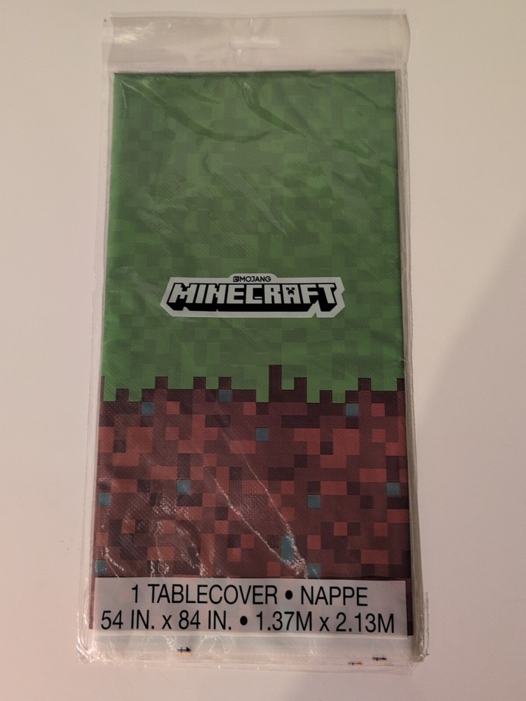 MINECRAFT Gamer Happy Birthday Party Plastic TABLE COVER 54” x 84”